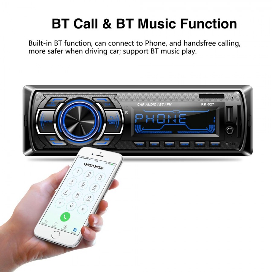 Radio MP3 auto, Bluetooth, Auxiliar, Card Reader, USB, Telecomanda