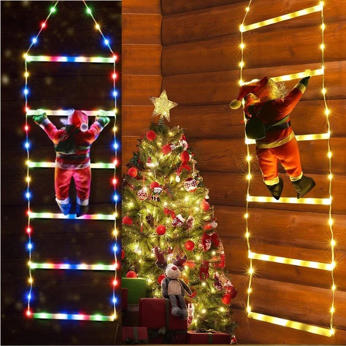 Scara decorativa Mos Craciun, 160 cm Multicolor