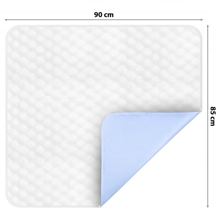 Aleza impermeabila reutilizabila 90 x 85 cm, Albastru/Alb