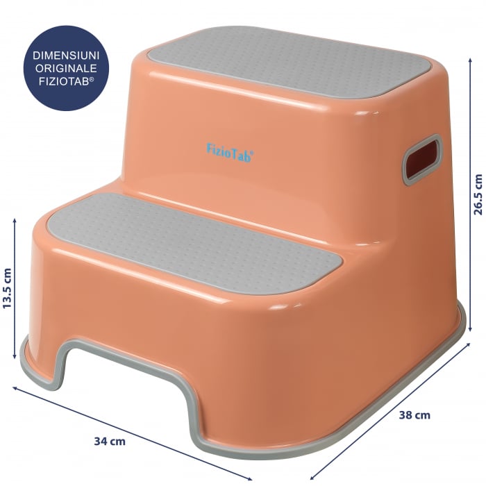 Scaunel inaltator WC pentru copii, FizioTab®Kids, Maro/Gri