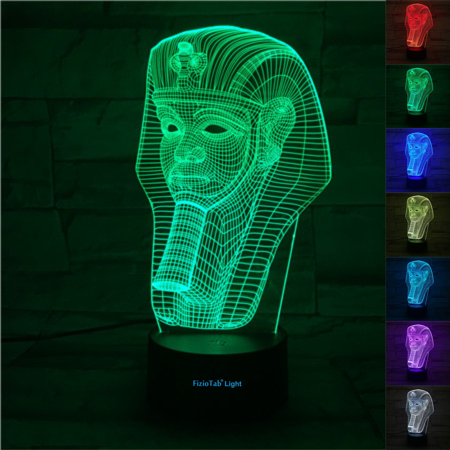 Lampa de veghe 3D, LED 7 culori, lumina ambientala - Sfinx