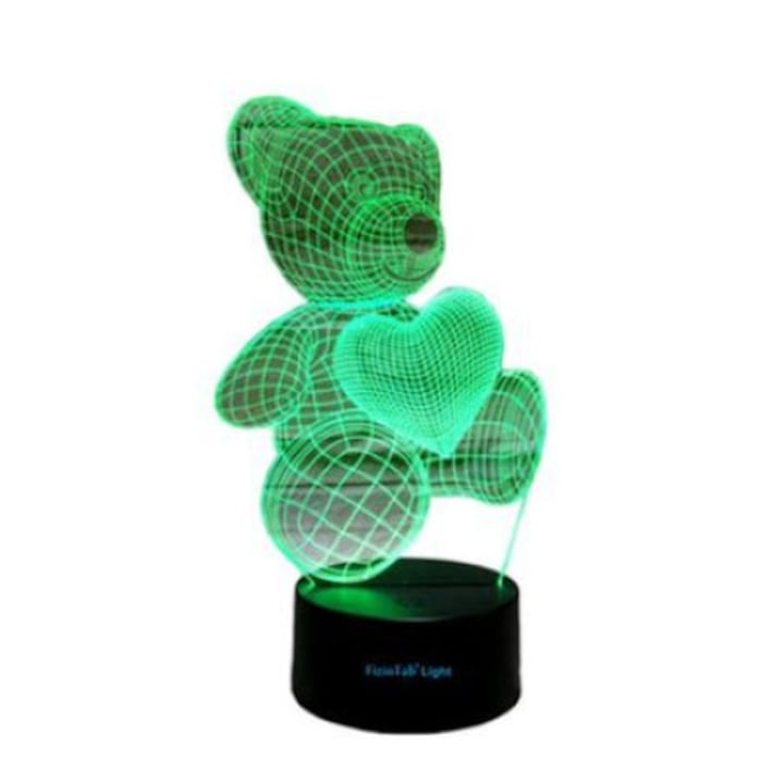 Lampa de veghe 3D, LED 7 culori, lumina ambientala - Ursulet