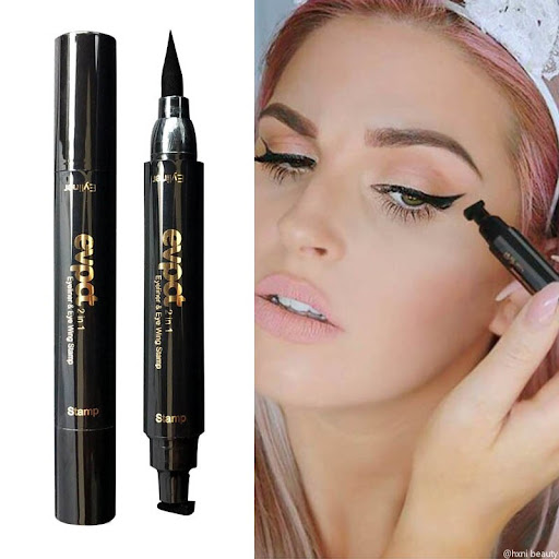 Oferta 1+1 | Eyeliner cu stampila, Negru, Cat Eye