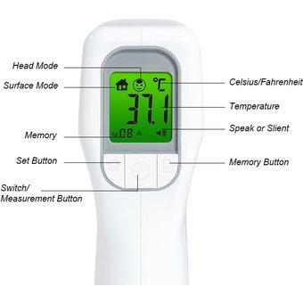 Termometru digital noncontact cu infrarosu, Genial T81, Alb