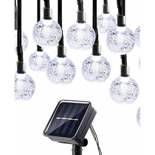 Set 5 x Instalatie solara LED 30 globulete, Alb rece