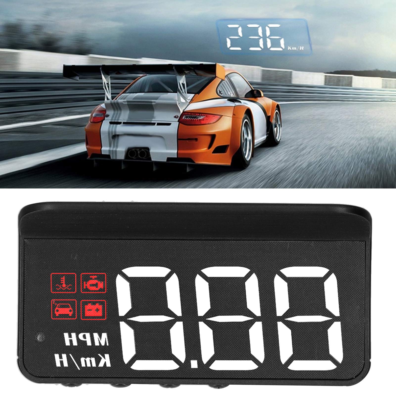 Head Up Display cu proiectie pe parbriz, OBD 2, Alarma Automata