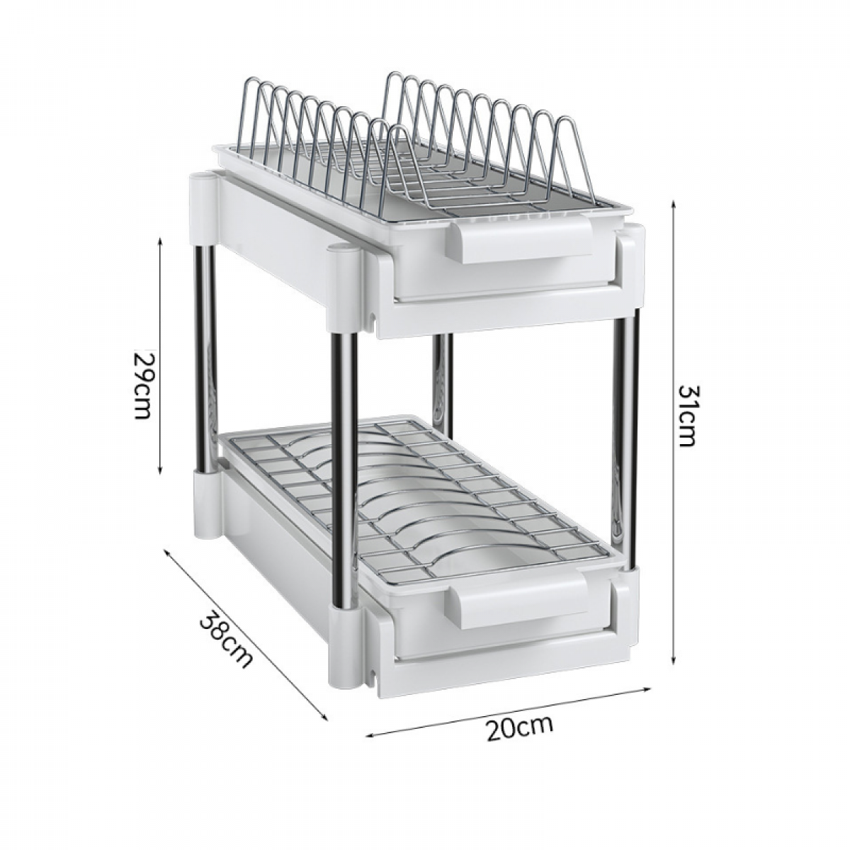 Scurgator vase cu 2 niveluri, sistem de glisare