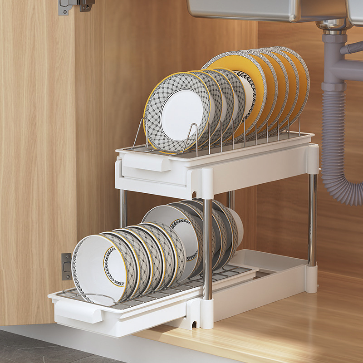 Scurgator vase cu 2 niveluri, sistem de glisare