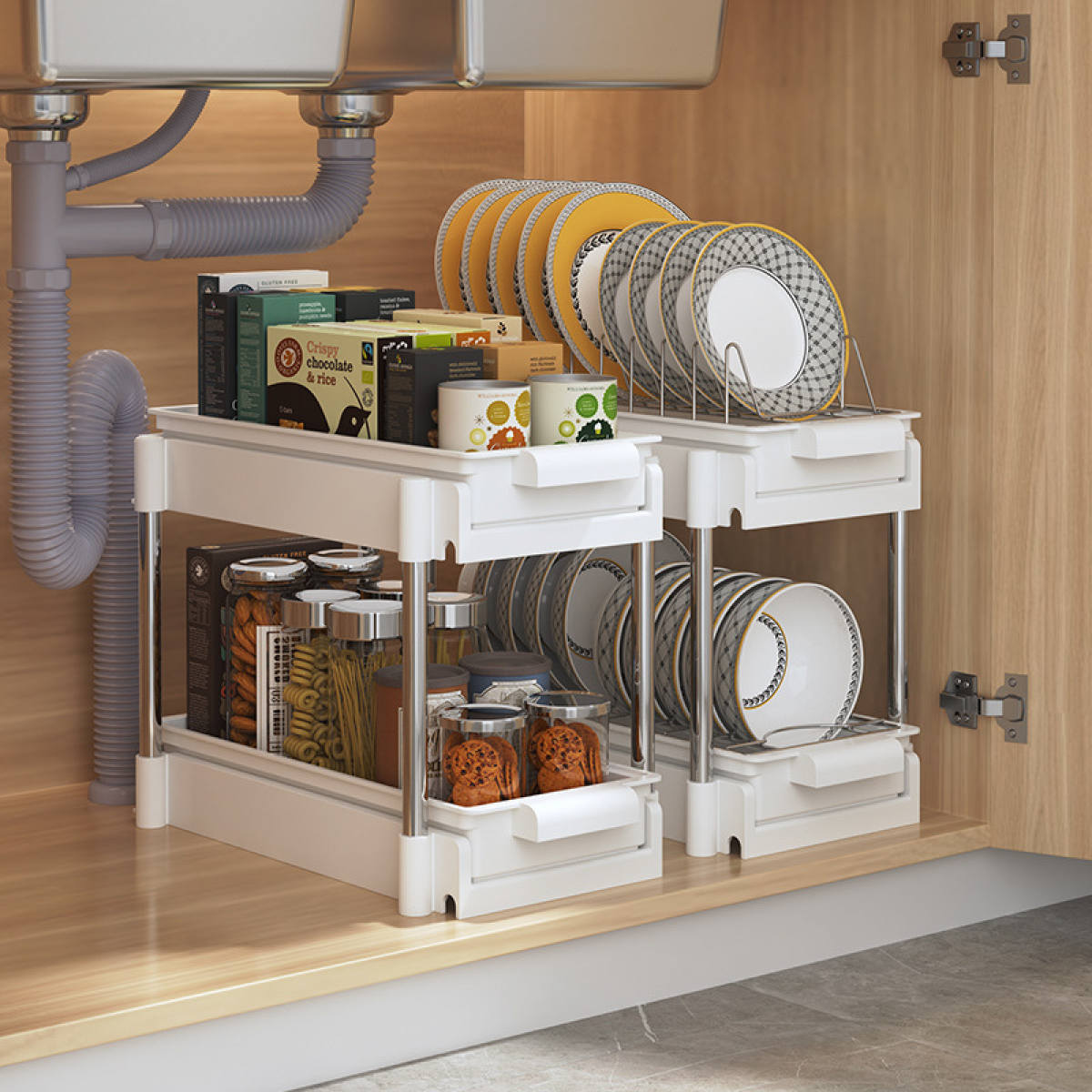 Scurgator vase cu 2 niveluri, sistem de glisare