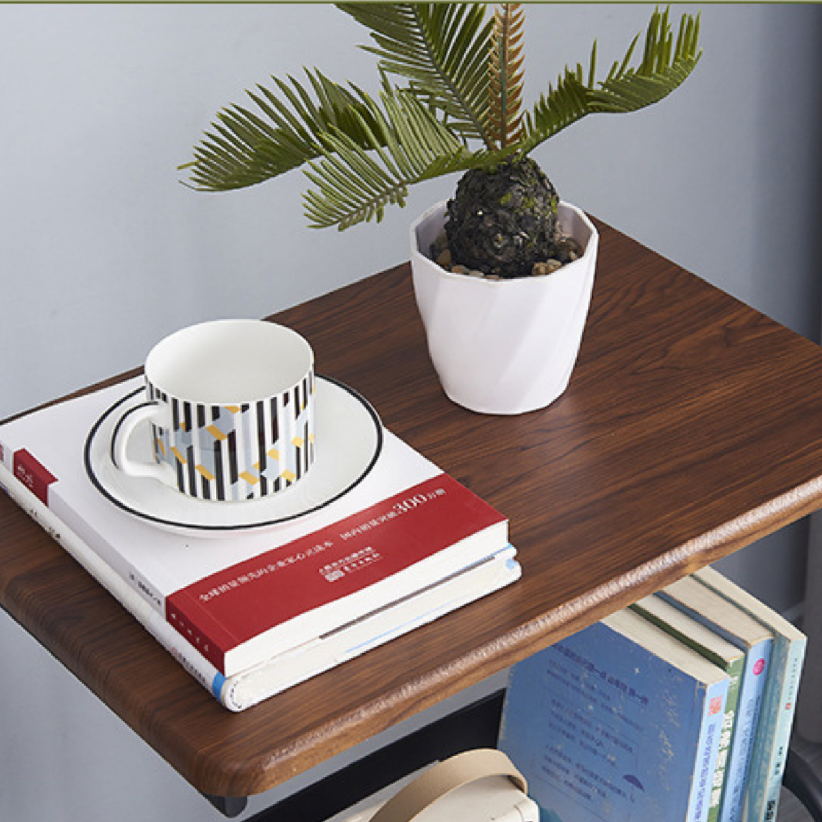 Masuta mobila 2 polite, 79 x 43 x 30 cm, Alb