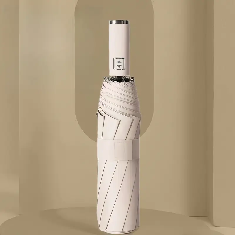 Umbrela telescopica, rezistenta la vant, 104 cm, Bej