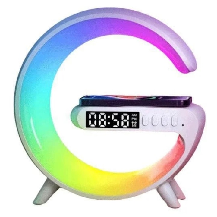 Lampa RGB, Boxa Bluetooth, Ceas Digital, Statie de incarcare Wireless