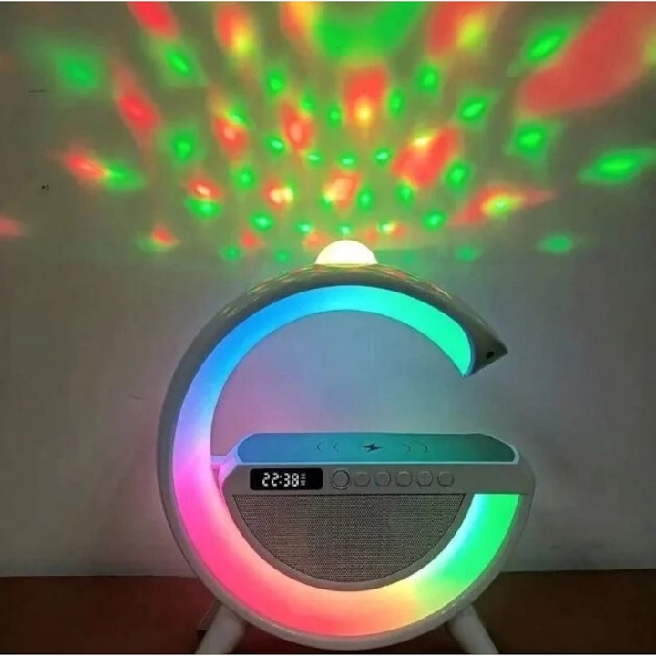 Lampa RGB, Boxa Bluetooth, Ceas Digital, Statie de incarcare Wireless
