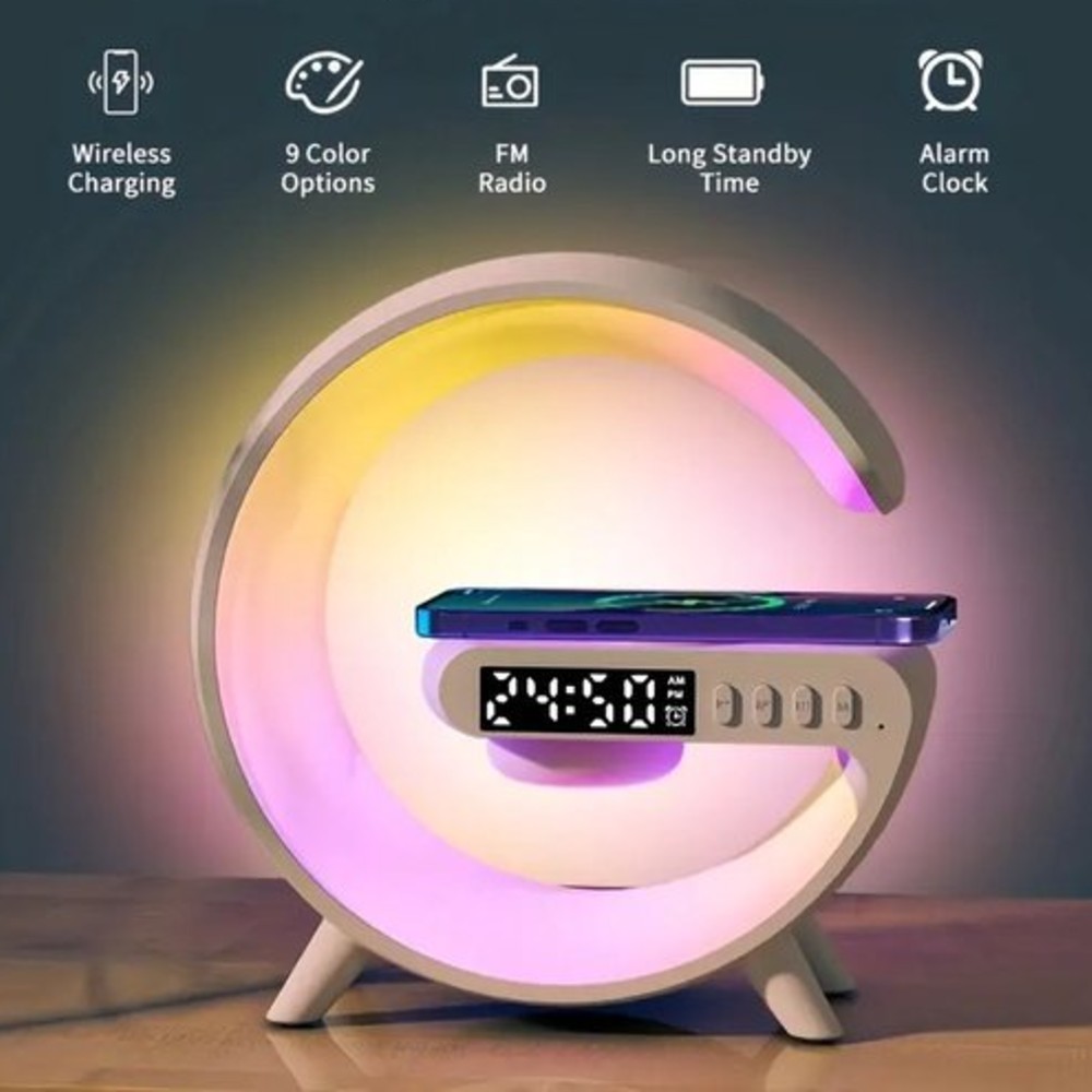 Lampa RGB, Boxa Bluetooth, Ceas Digital, Statie de incarcare Wireless