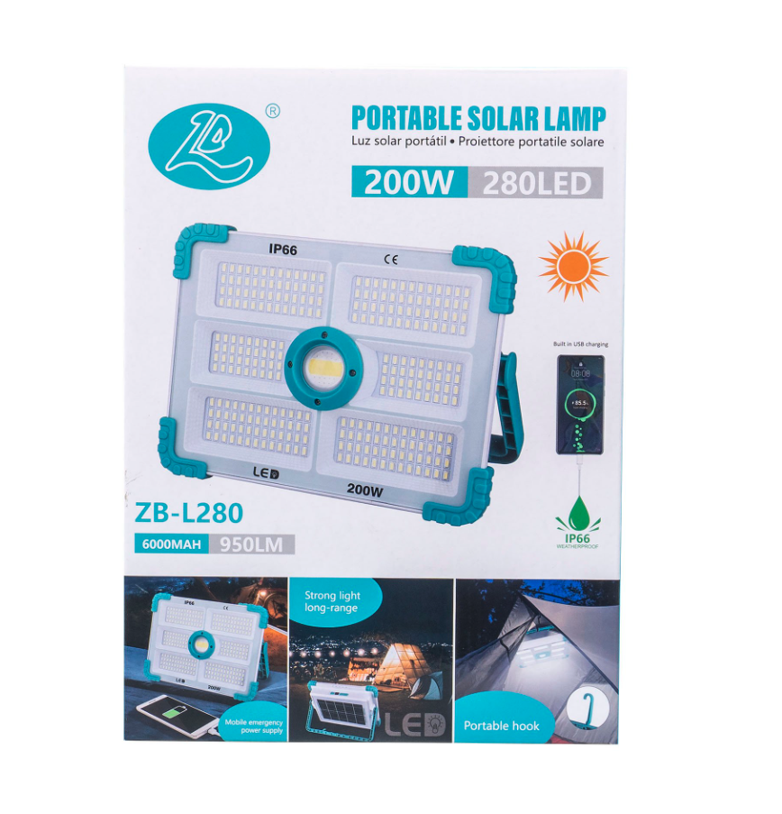 Proiector solar 200 W, 280 LED