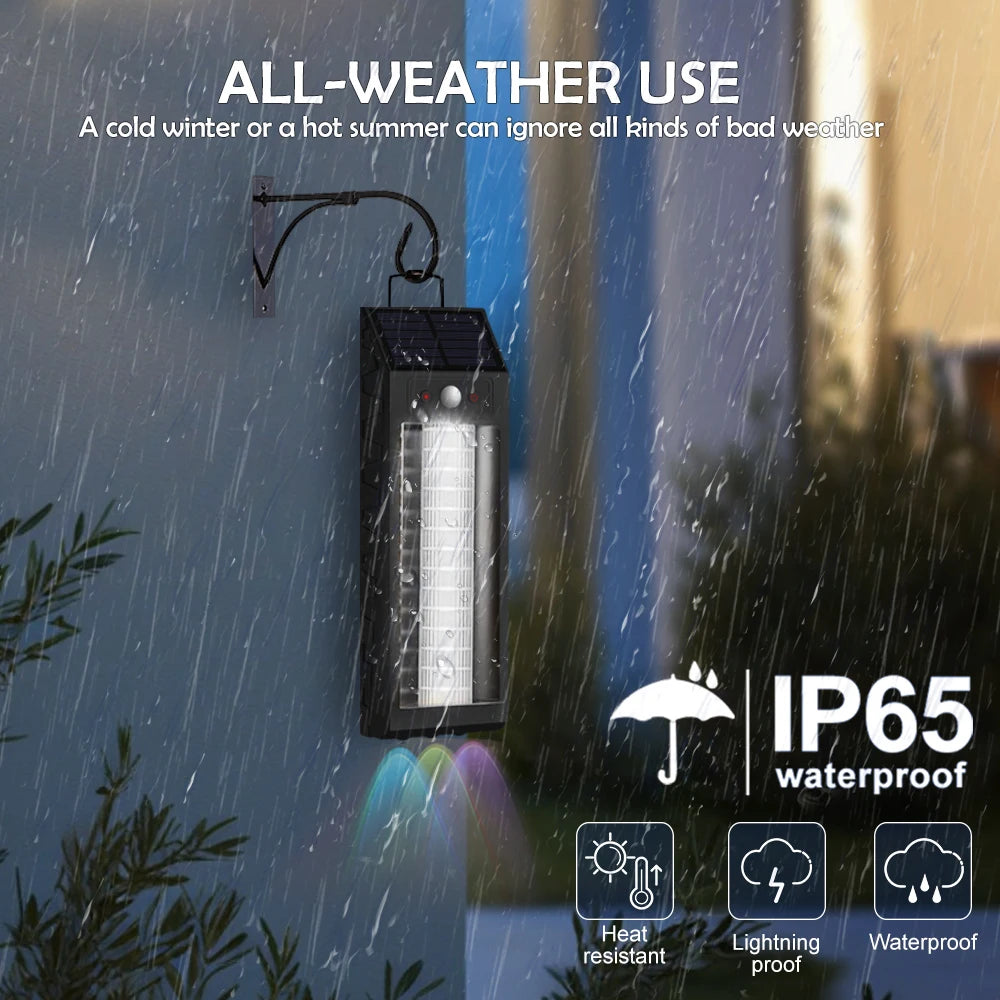 Lampa solara LED 33 cm, senzor miscare, 3 moduri de lumina