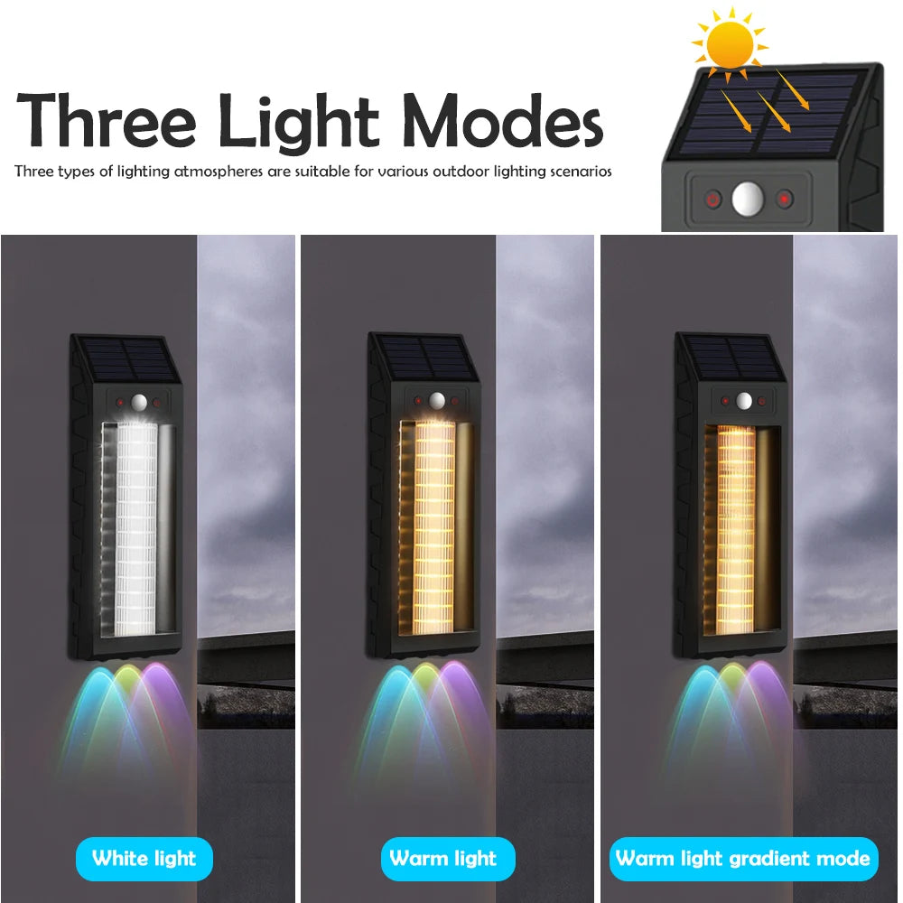 Lampa solara LED 33 cm, senzor miscare, 3 moduri de lumina
