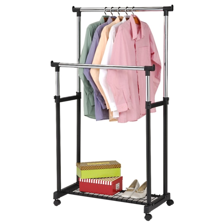 Suport metalic mobil dublu - 140 cm