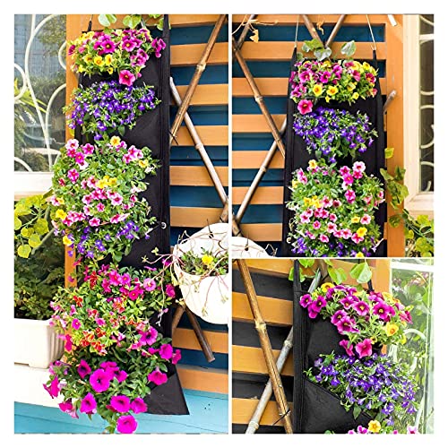 Ghivece suspendate de flori, jardiniera cu 6 buzunare