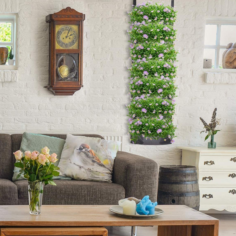 Ghivece suspendate de flori, jardiniera cu 6 buzunare