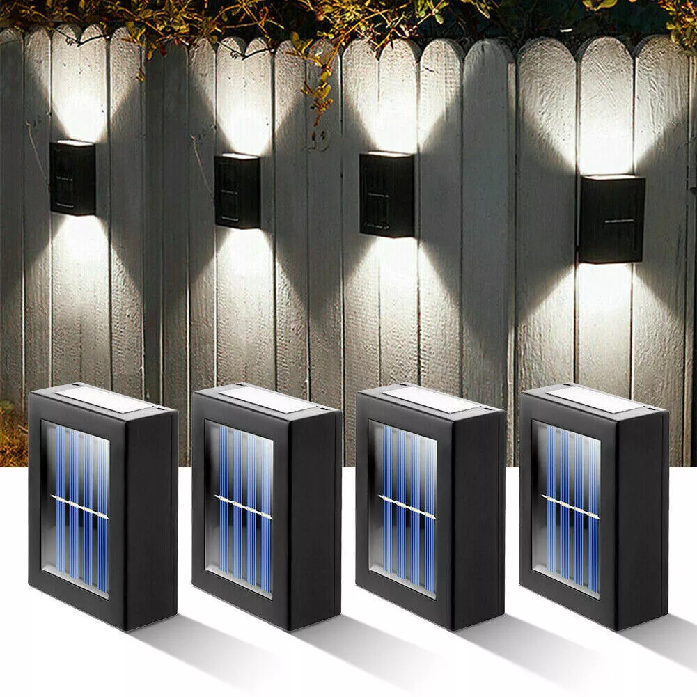 Set 4 x lampa solara 4 LED cu lumina bidirectionala