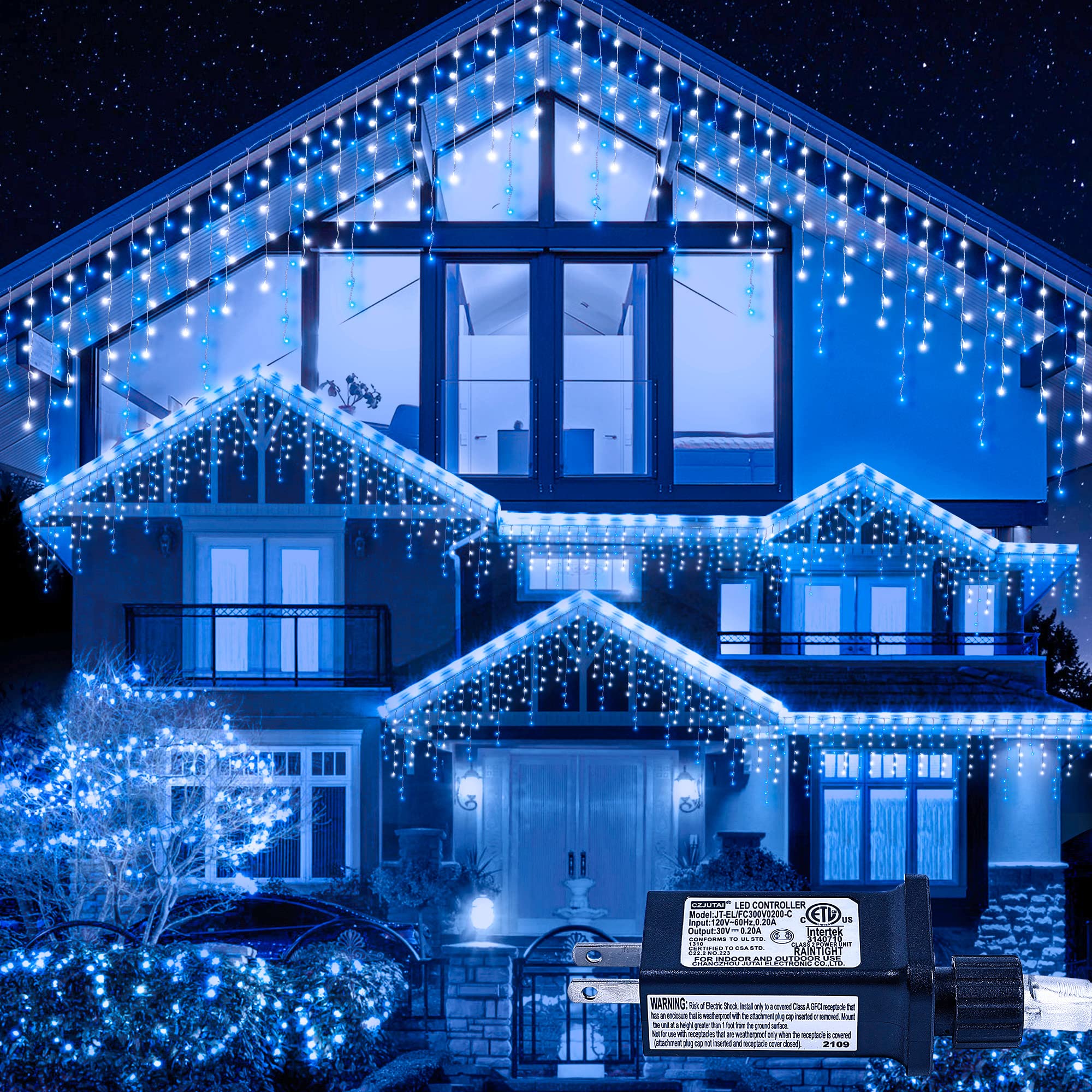Instalatie franjuri lungi 1000 LED, 50 Metri lungime, Albastru