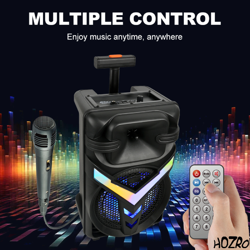 Boxa portabila Bluetooth ZQS-8158, Microfon Wireless, Radio FM