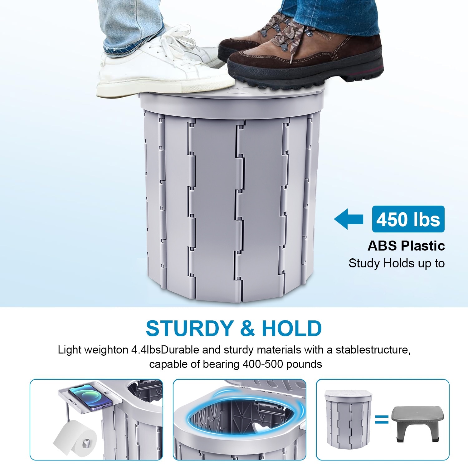 Toaleta portabila pliabila pentru camping sau rulote