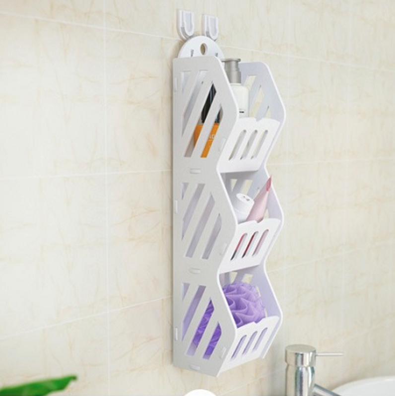 Set 2 x Etajera suspendata baie, 60x17 cm, Alb