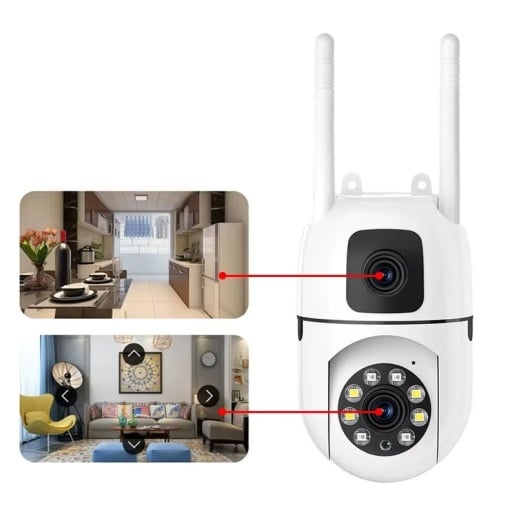 Camera video dubla, V380 Pro, 4 MP, Detectare Miscare