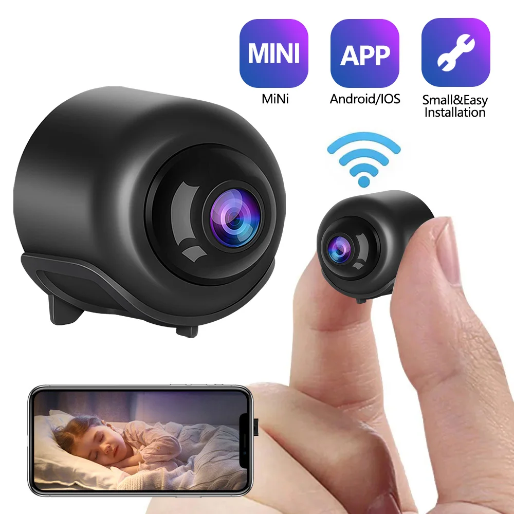 Mini camera Wi-Fi, Night vision, 1080p, Ascultare in timp real