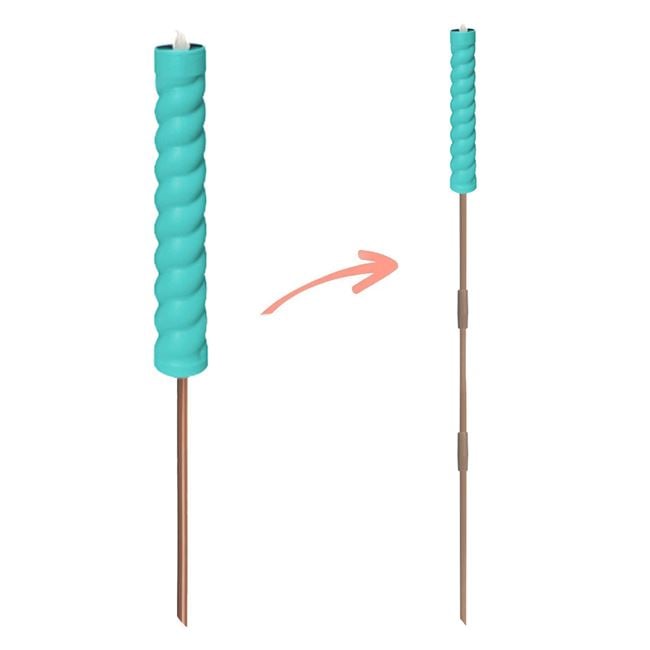 Set 5 x Lampa Solara Stick Lumanare Verde 31 cm