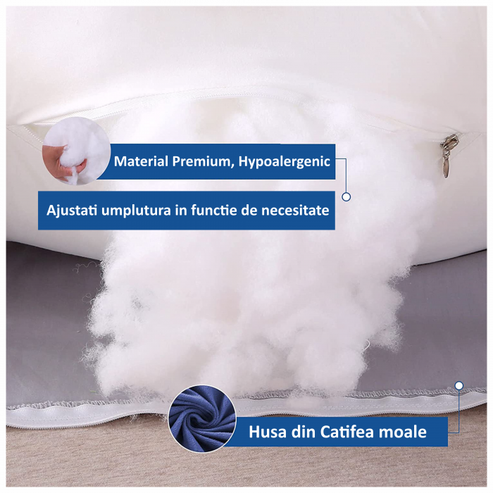 Perna gravide, husa detasabila, 70x145 cm, Forma Literei U