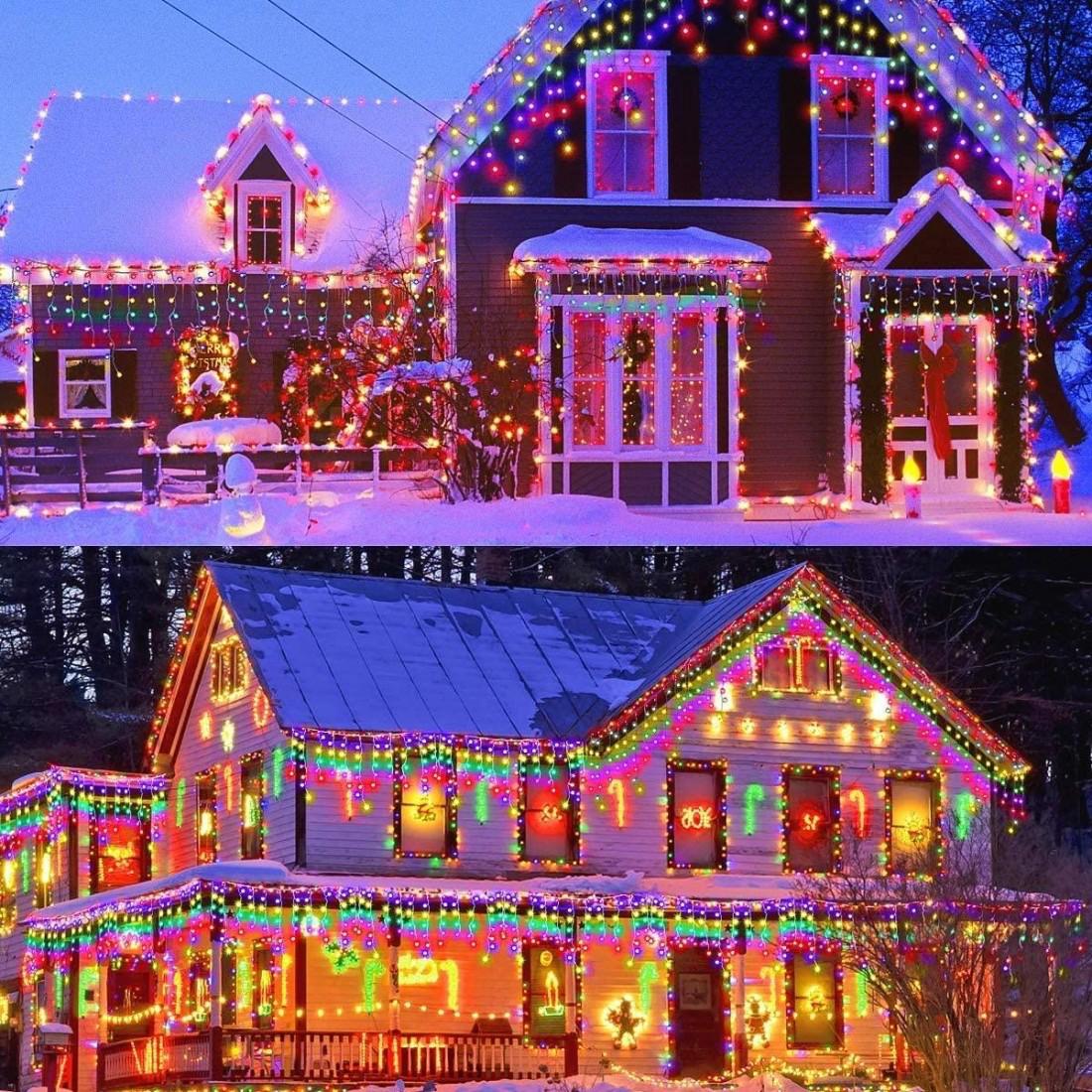 Instalatie tip franjuri cu Flash 15 metri, 300 LED, Multicolor