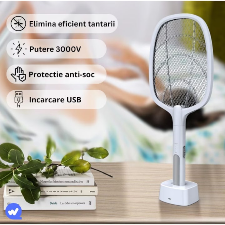 Set 2 x Paleta electrica pentru tantari, muste sau insecte