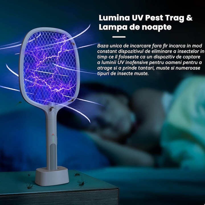 Set 2 x Paleta electrica pentru tantari, muste sau insecte