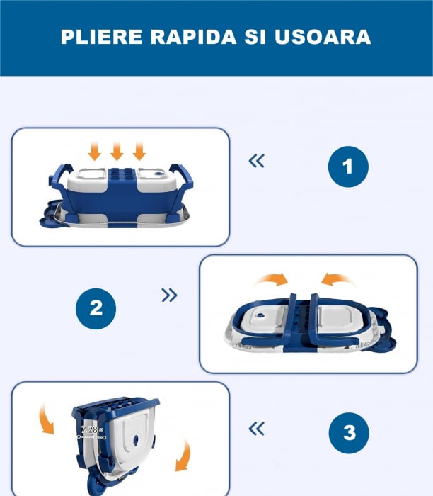 Cadita pliabila bebelusi, pernuta ergonomica si salteluta, Albastru inchis