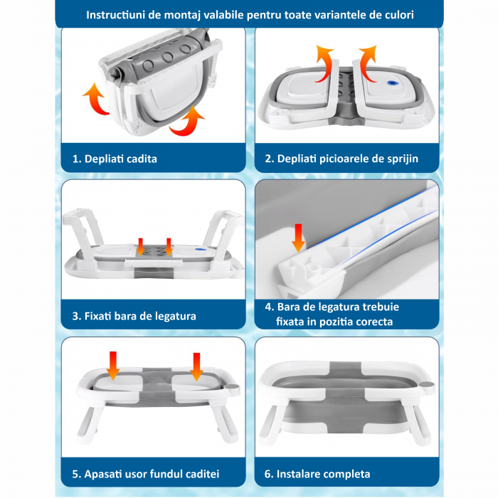 Cadita pliabila bebelusi, pernuta ergonomica si salteluta, Albastru inchis
