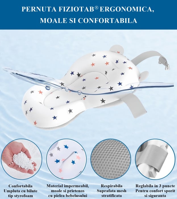 Cadita pliabila bebelusi, pernuta ergonomica si salteluta, Gri