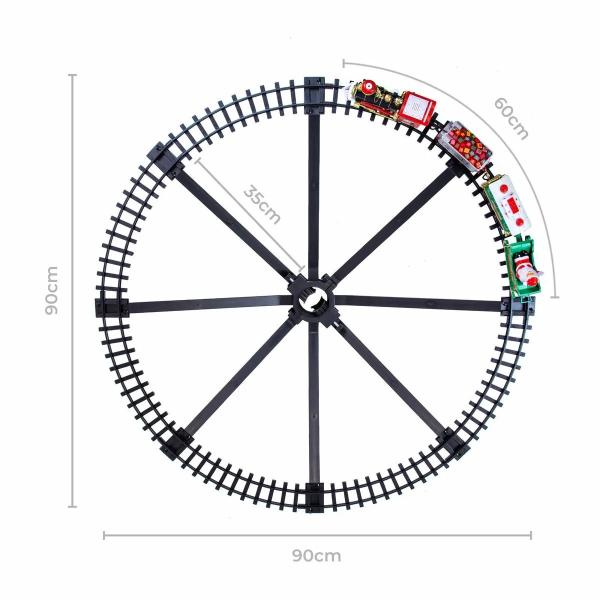 Tren Electric de Craciun cu Lumini si Sunete – Locomotiva Festiva Mos Craciun