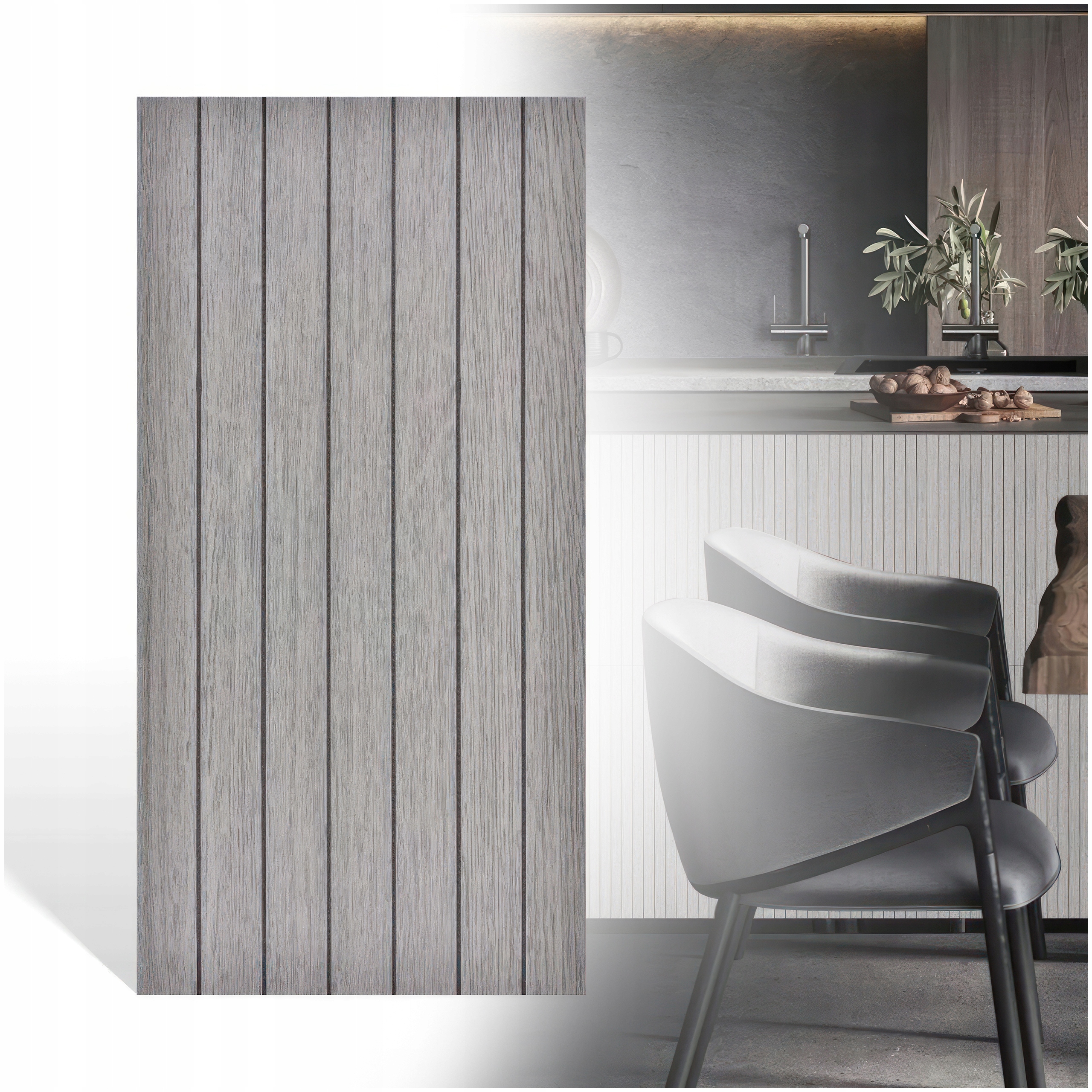 Set 5 panouri decorative autoadezive, Gri