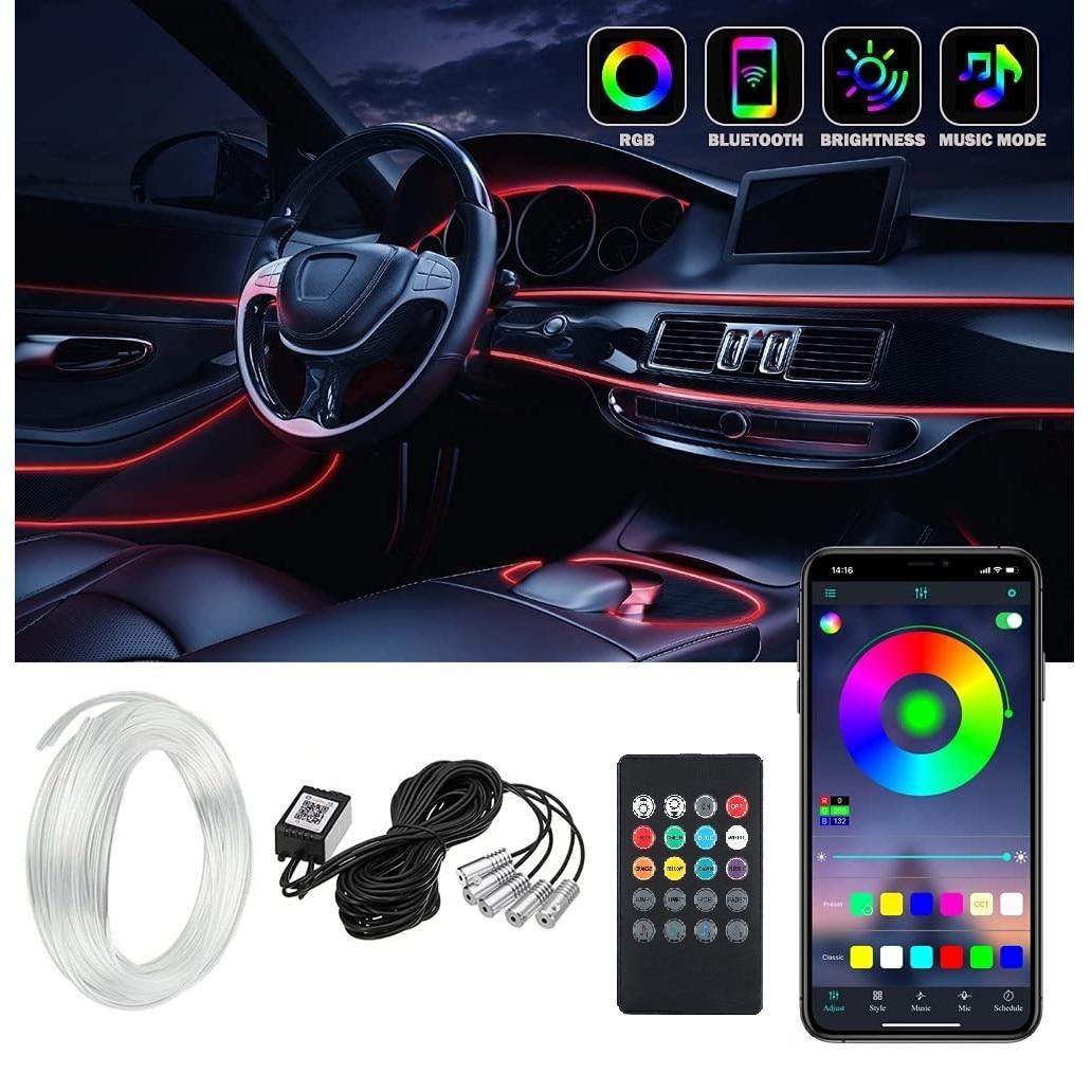 Banda LED lumini ambientale auto, 5 unitati, 6M, iOS, Android