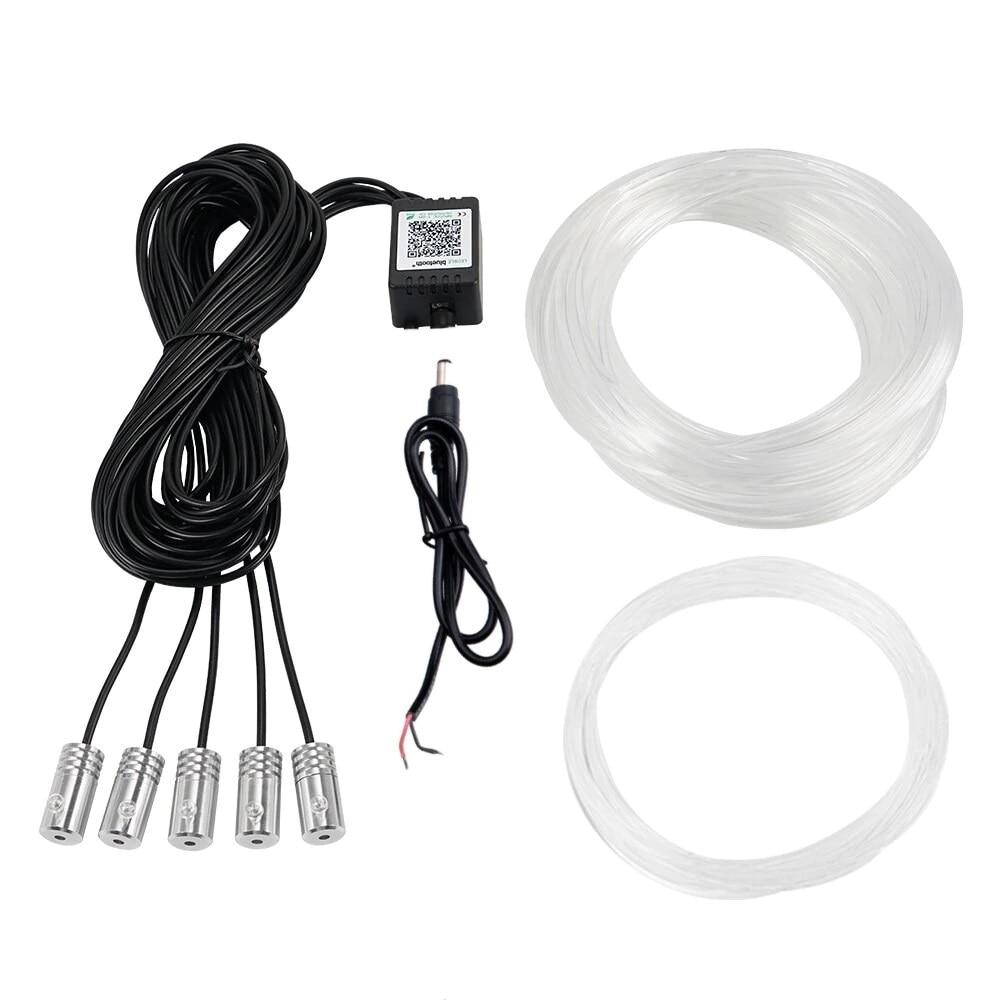 Banda LED lumini ambientale auto, 5 unitati, 6M, iOS, Android