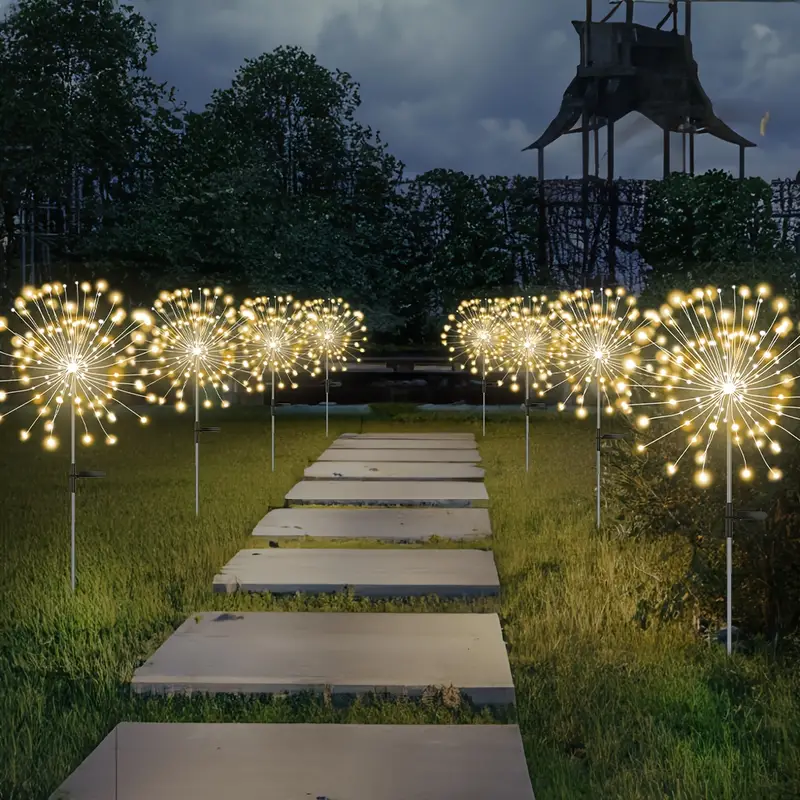 Set 6 x Lampa solara tip artificii cu lumina calda