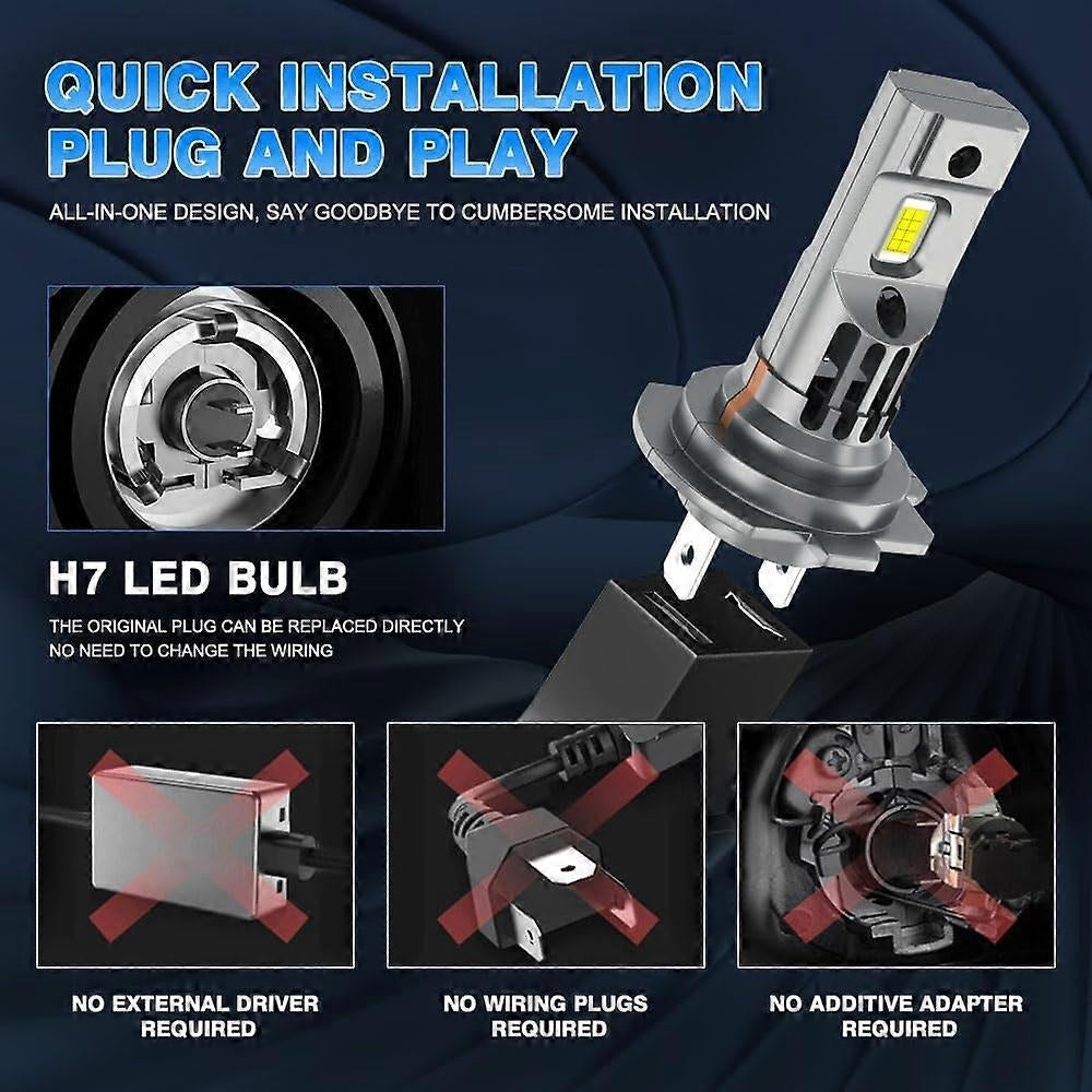 Set 2 Becuri H1, LED 90W, 18000 Lumen, 6500K, Instalare Plug and Play