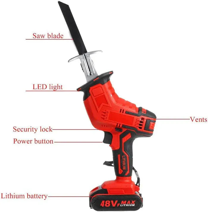 Fierastrau electric sabie, 2 acumulatori, 48V, 4 panze