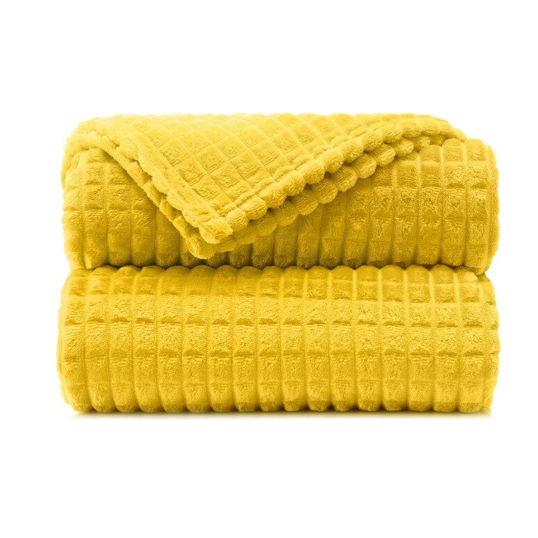 Patura super pufoasa Baycal Jo-jo, 200 x 230 cm, Galben