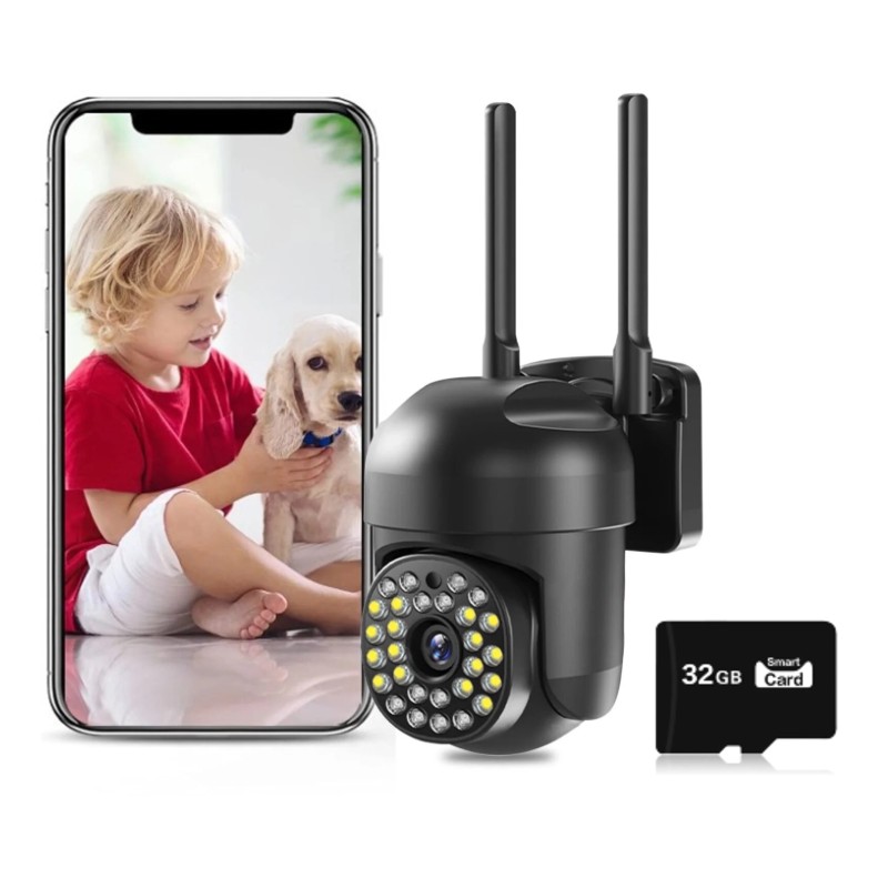 Set 2 x Camera Video Wi-Fi, 36 LED, Rezolutie HD, IP66, Card 32 GB