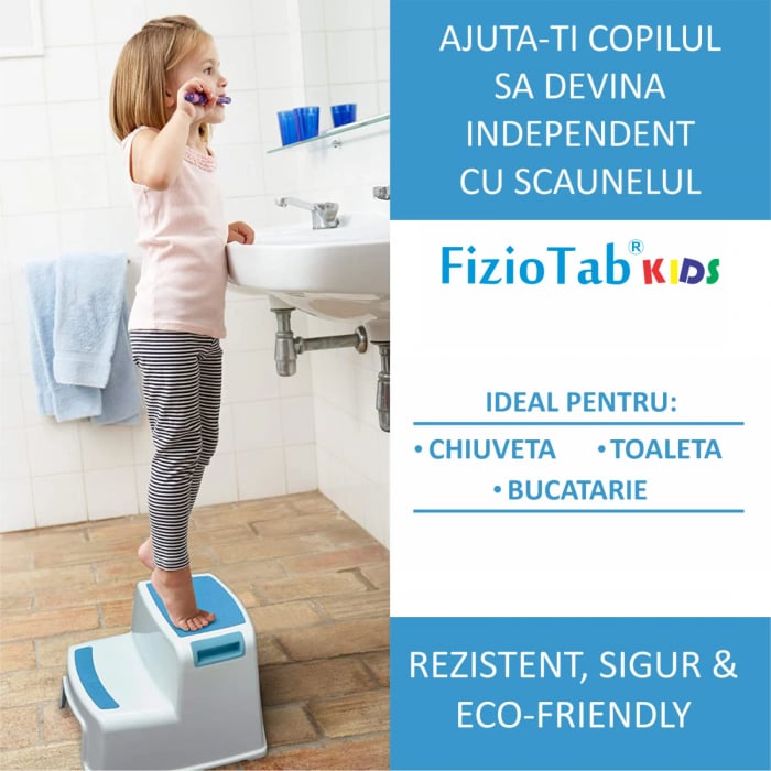 Scaunel inaltator WC pentru copii, Two Step Stoll Alb/Albastru