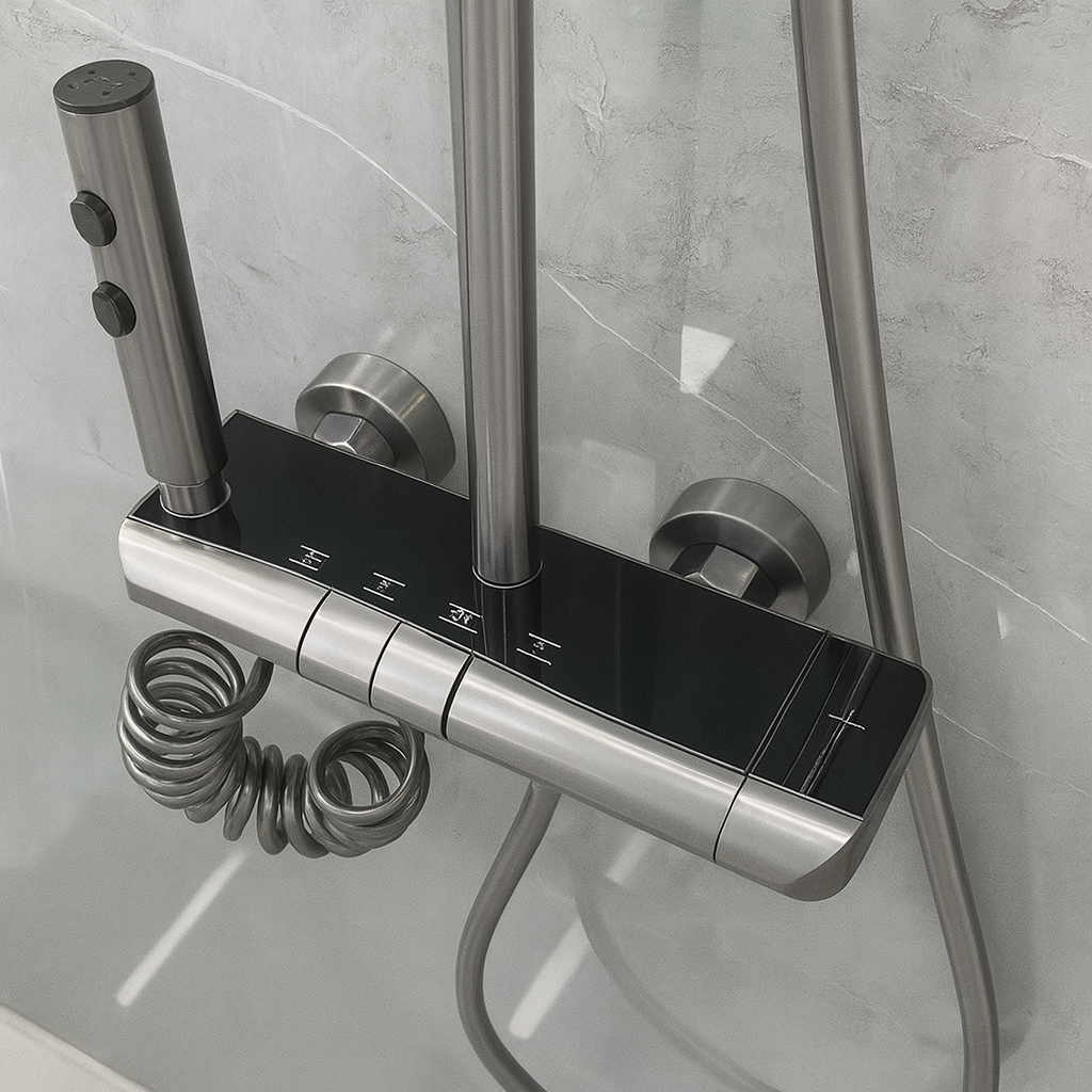 Coloana Dus Smart, 4 functii, butoane Piano, negru